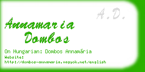 annamaria dombos business card