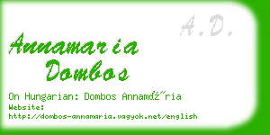 annamaria dombos business card